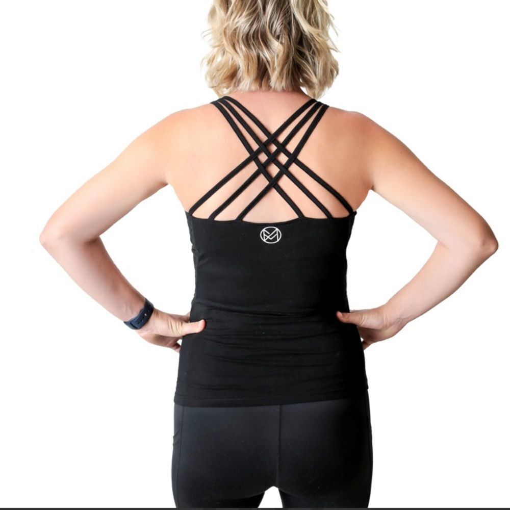NWT MoveMama Maternity to Postpartum X-Back Tank Top Black